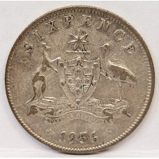 AUSTRALIA 1956 . SIXPENCE